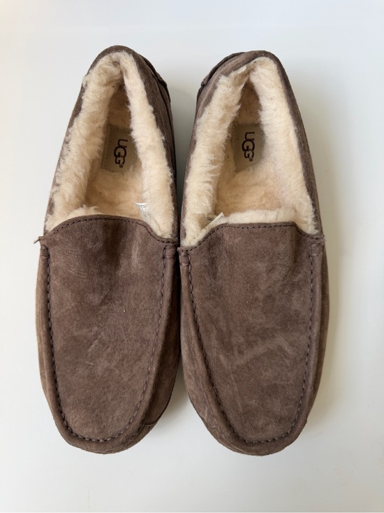 UGG Men\'s Brown Suede Shearling Lined Slip-On Loafers main image 6